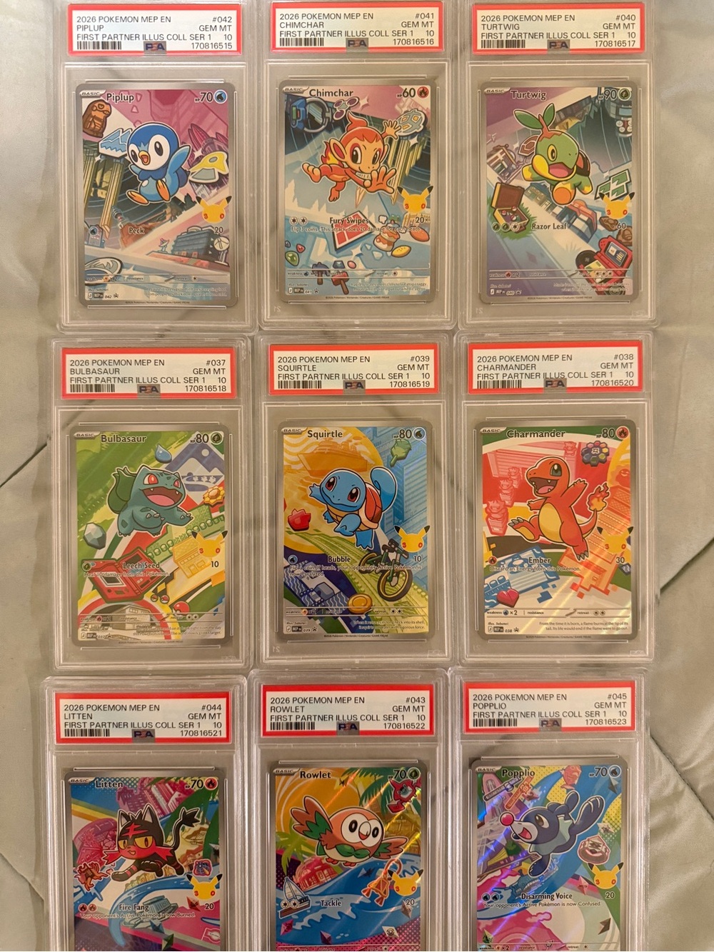 PSA 10 Sequential First Partner Series 1 Full Art Graded Card Set